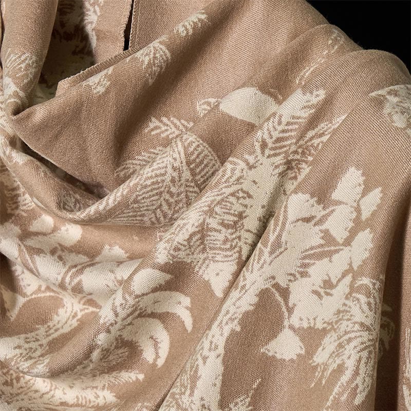 Buddha Stones Winter Coconut Tree Animals Pattern Tassel Cozy Scarf Shawl - image 3