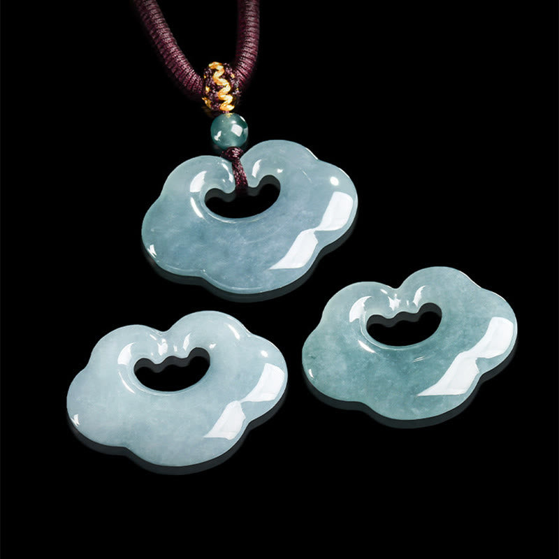 Buddha Stones Auspicious Ruyi Jade Luck Necklace String Pendant - image 7