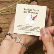 Foviel "Sending Grace and Harmony"Plum Blossom Chalcedony Bracelet Includes Gift Message Card