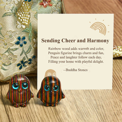 Buddha Stones "Sending Cheer and Harmony" 2Pcs Mini Penguin Decoration Includes Gift Message Card - image 7