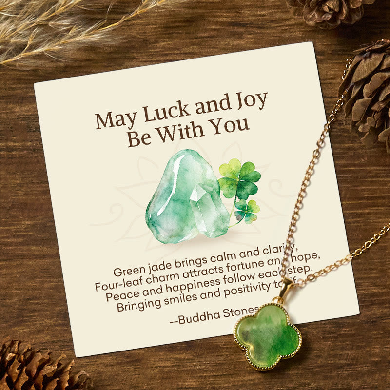 Buddha Stones "May Luck and Joy Be With You" Jade Necklace Includes Gift Message Card - Jade(Prosperity♥Abundance) - Standard Gift Box - image 0