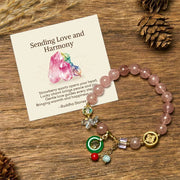Foviel "Sending Love and Harmony"Strawberry Quartz Bracelet Includes Gift Message Card
