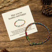Foviel "May you be healthy and happy" Lucky Multicolored Bracelet Includes Gift Message Card