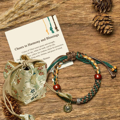 Buddha Stones "Cheers to Harmony and Blessings" Tibetan Rope Bracelet Includes Gift Message Card - 14-16.5cm - Deluxe Gift Bag (+$12.59) - image 8