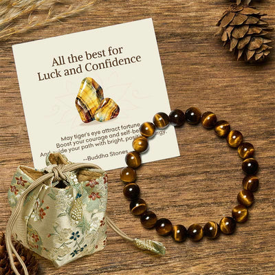 Buddha Stones "All the Best for Love and Harmony" Stone Quartz Bracelet Includes Gift Message Card - 8mm - Tiger Eye - Deluxe Gift Bag (+$12.59) - image 53