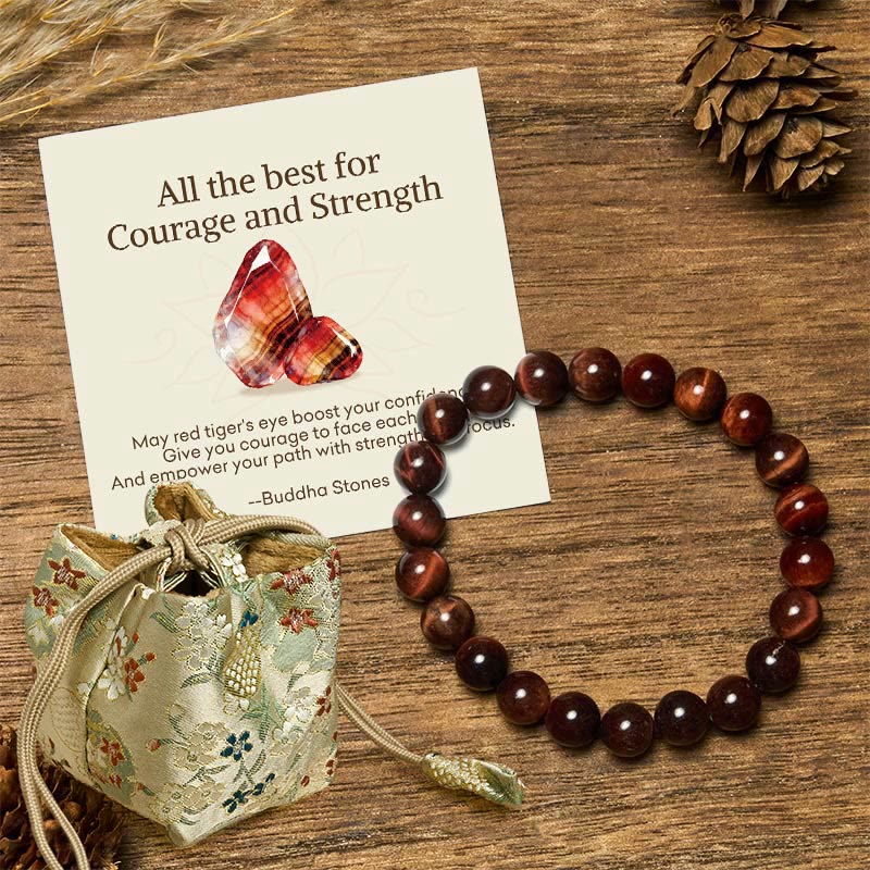 Buddha Stones "All the Best for Love and Harmony" Stone Quartz Bracelet Includes Gift Message Card - 8mm - Red Tiger Eye - Deluxe Gift Bag (+$12.59) - image 59