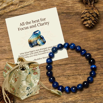 Buddha Stones "All the Best for Love and Harmony" Stone Quartz Bracelet Includes Gift Message Card - 8mm - Blue Tiger Eye - Deluxe Gift Bag (+$12.59) - image 65