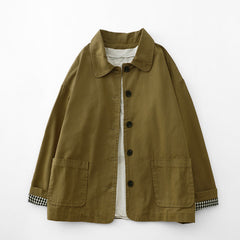 Buddha Stones Commute Patchwork Design Cotton Women's Jacket With Pockets - DarkGoldenrod - US8-10，UK/AU12-14，EU40-42 (2XL) - image 0