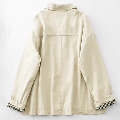 Buddha Stones Commute Patchwork Design Cotton Women's Jacket With Pockets - image 7
