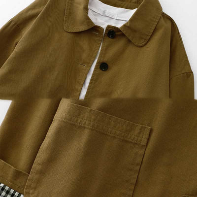 Buddha Stones Commute Patchwork Design Cotton Women's Jacket With Pockets - image 1