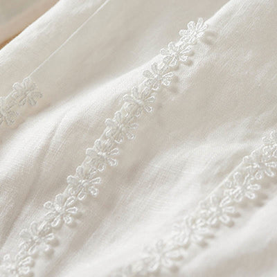 Buddha Stones Summer Small Flower Embroidery  Harem Pants With Pockets - image 22