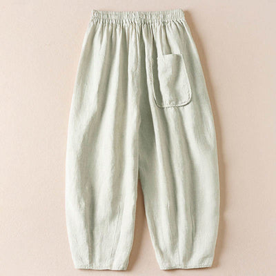 Buddha Stones Summer Small Flower Embroidery  Harem Pants With Pockets - image 24