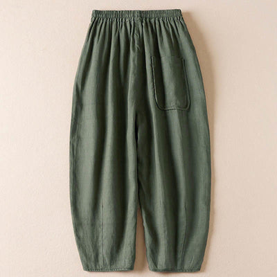Buddha Stones Summer Small Flower Embroidery  Harem Pants With Pockets - image 29