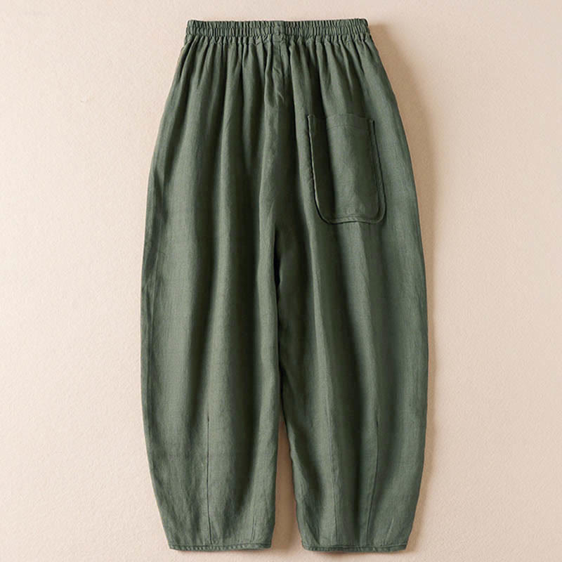 Buddha Stones Summer Small Flower Embroidery  Harem Pants With Pockets - image 29