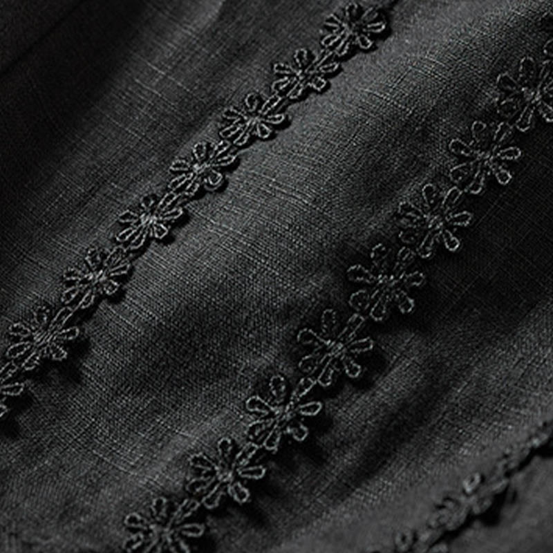 Buddha Stones Summer Small Flower Embroidery  Harem Pants With Pockets - image 41