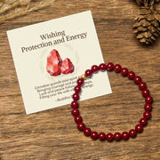 Foviel "Wishing Protection and Energy" Cinnabar Bracelet Includes Gift Message Card