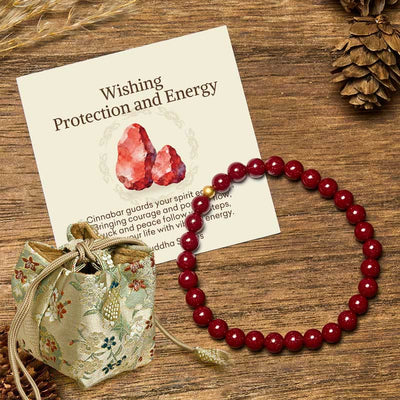Buddha Stones "Wishing Protection and Energy" Cinnabar Bracelet Includes Gift Message Card - 6mm Cinnabar&4mm 925 Sterling Silver - Deluxe Gift Bag (+$12.59) - image 10