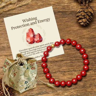 Buddha Stones "Wishing Protection and Energy" Cinnabar Bracelet Includes Gift Message Card - 8mm Imperial Cinnabar&5mm 925 Sterling Silver - Deluxe Gift Bag (+$12.59) - image 23