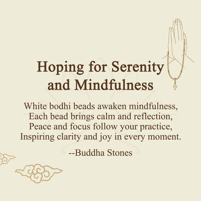 Buddha Stones "Hoping for Serenity and Mindfulness" Bodhi Lotus Mala Includes Gift Message Card - image 2