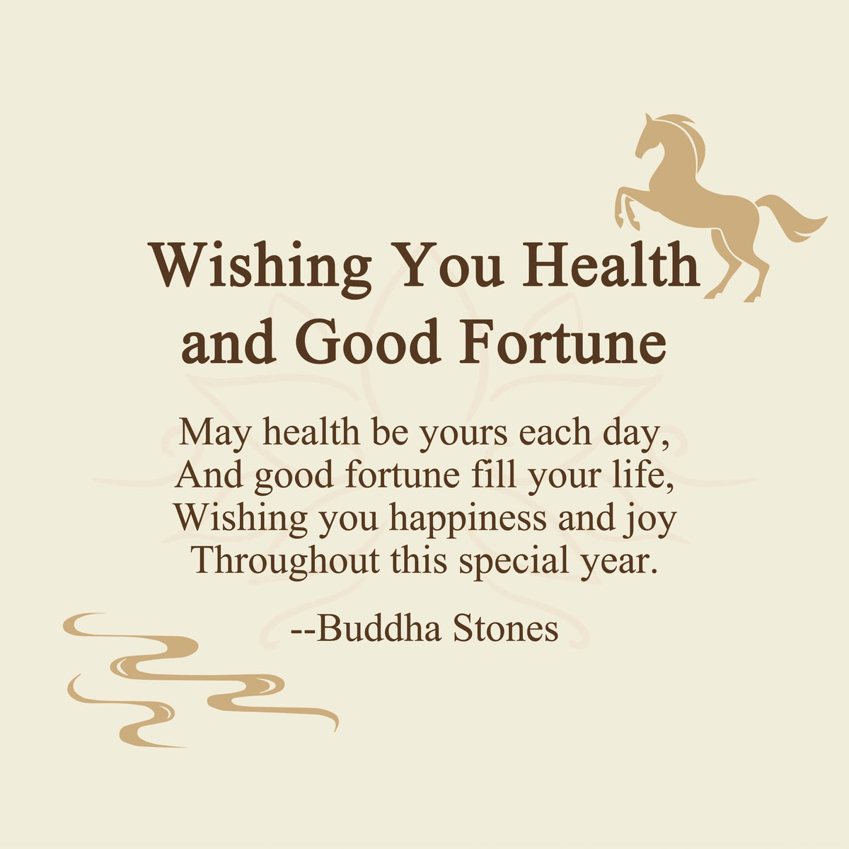 Buddha Stones "Wishing You Health and Good Fortune" Year of the Horse Includes Gift Message Card - image 2