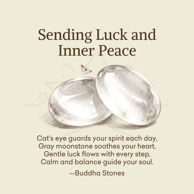 Buddha Stones "Sending Luck and Inner Peace" Cat's Eye Butterfly Bracelet Includes Gift Message Card - image 2