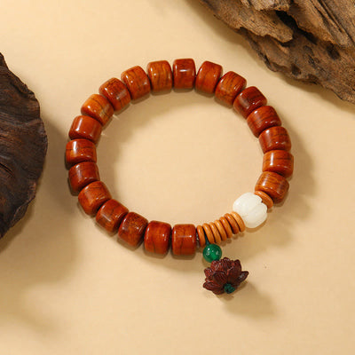 Buddha Stones Bone Beads Lotus Peace Buckle Design Enlightenment Bracelet - Bone Beads & Lotus pod(Wrist Circumference: 15cm-16cm) - image 7