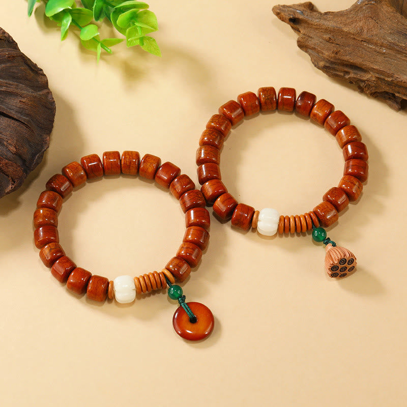 Buddha Stones Bone Beads Lotus Peace Buckle Design Enlightenment Bracelet - image 10