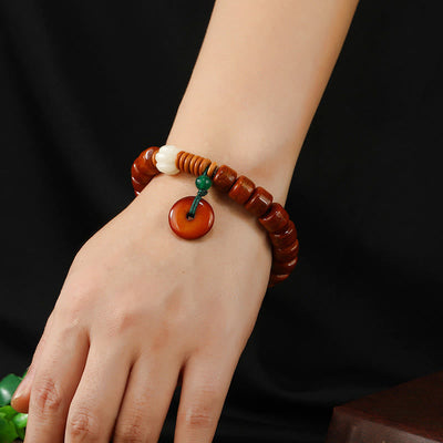 Buddha Stones Bone Beads Lotus Peace Buckle Design Enlightenment Bracelet - image 2