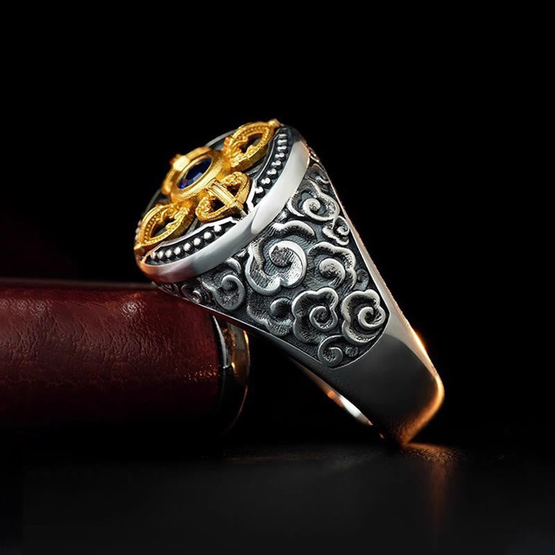 FREE Today: Spiritual Power Tibetan Cross Design Vajra Auspicious Clouds Copper Adjustable Ring - image 1
