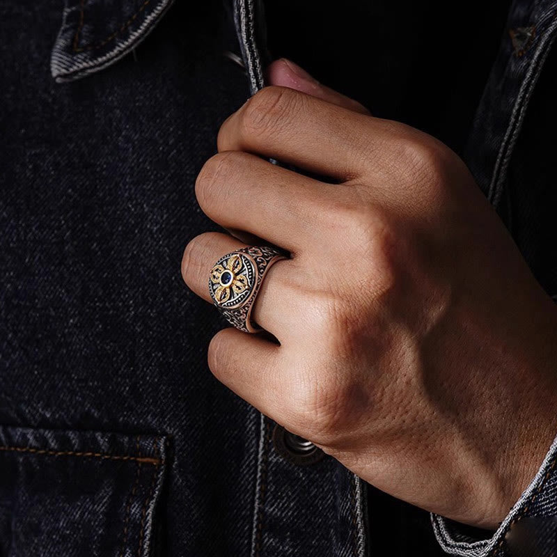 FREE Today: Spiritual Power Tibetan Cross Design Vajra Auspicious Clouds Copper Adjustable Ring - image 3