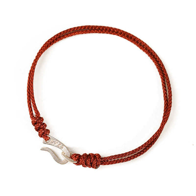 Buddha Stones 925 Sterling Silver Hook Design Red String Strength Colorful Bracelet - image 12