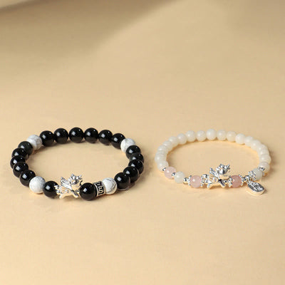 Buddha Stones 999 Sterling Silver Year Of The Horse Natural Black Obsidian Bodhi Seed Strength Bracelet - image 13