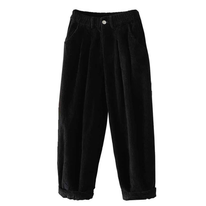 Buddha Stones Women's Winter Plain Corduroy  High Waist Fleece-Lined Harem Pants With Pockets - image 17