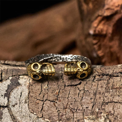 Buddha Stones The Lord Of The Corpse Forest Copper Double Skull Keep Away Evil Spirits Ring - image 8