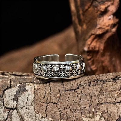 Buddha Stones The Lord Of The Corpse Forest Copper Skull New Beginning Ring - image 8