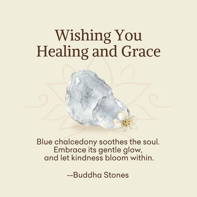 Buddha Stones "Wishing You Healing and Grace" Blue Chalcedony Bracelet Includes Gift Message Card - image 2