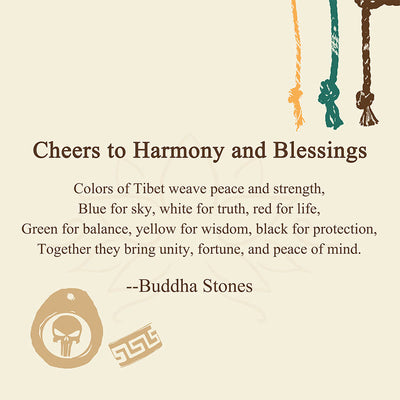 Buddha Stones "Cheers to Harmony and Blessings" Tibetan Rope Bracelet Includes Gift Message Card - image 2