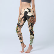Foviel Lotus Ganesh Mandala Evil Eye Koi Fish Yin Yang Shape Gym Leggings Women's Yoga Pants