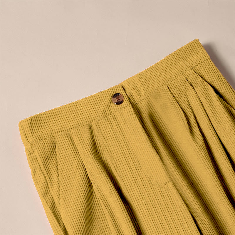 Buddha Stones Casual Corduroy Straight-leg Women's Pants With Pockets - image 20