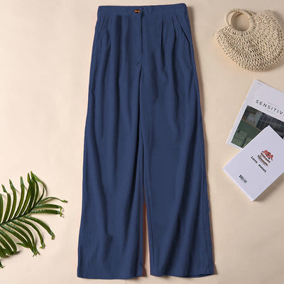 Buddha Stones Casual Corduroy Straight-leg Women's Pants With Pockets - Navy - US14，UK/AU18，EU46 (2XL) - image 21