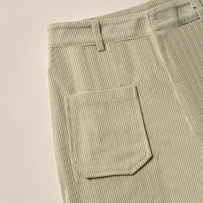 Buddha Stones Plain Corduroy Polyester Women's Buttons Wide Leg Pants With Pockets - image 11