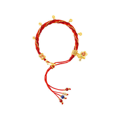 Buddha Stones Copper Plated 18k Gold Year Of The Horse Fu Character Red String Luck Braided Bracelet - image 12