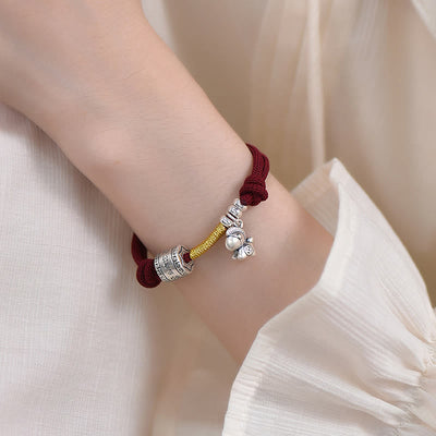 Buddha Stones 999 Sterling Silver Year Of The Horse Lucky Bead Protection Red Rope Bracelet - image 8