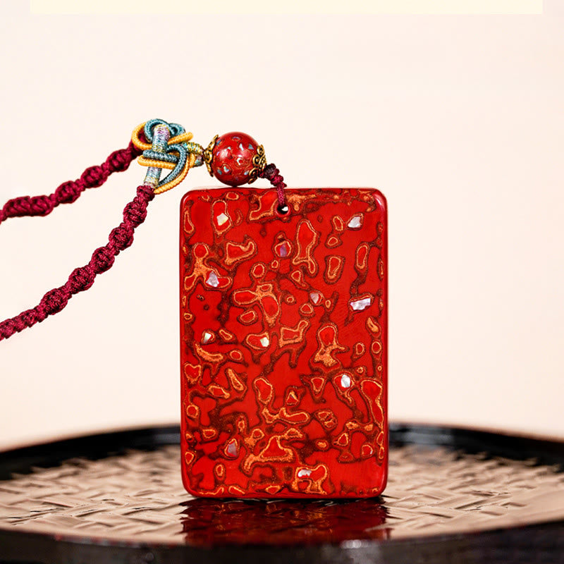 Buddha Stones Handcrafted Lacquer Craft Sandalwood Protection Pendant Necklace - image 8