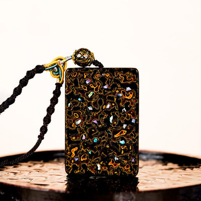 Buddha Stones Handcrafted Lacquer Craft Sandalwood Protection Pendant Necklace - image 13
