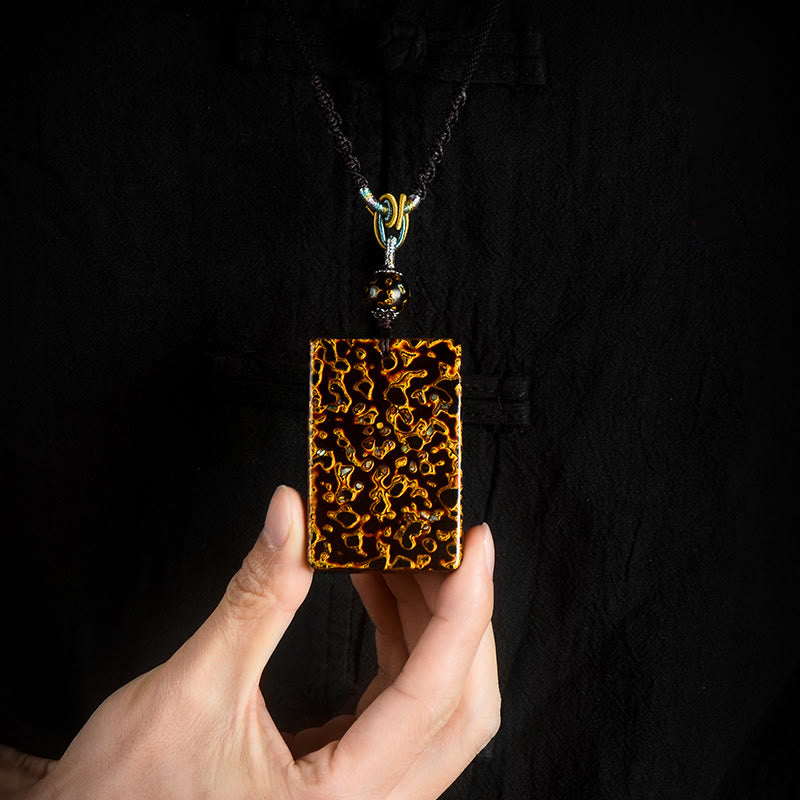 Buddha Stones Handcrafted Lacquer Craft Sandalwood Protection Pendant Necklace - image 17