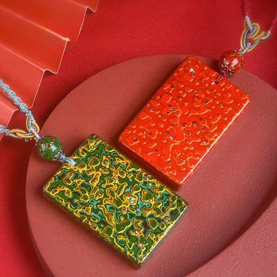 Buddha Stones Handcrafted Lacquer Craft Sandalwood Protection Pendant Necklace - image 26