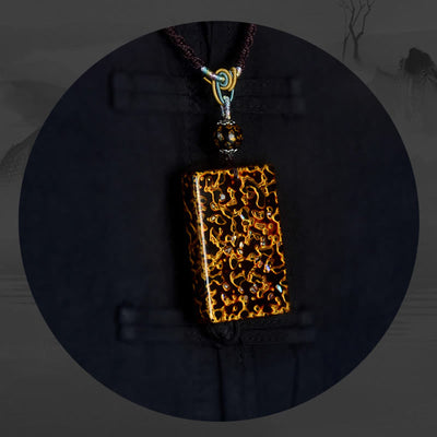 Buddha Stones Handcrafted Lacquer Craft Sandalwood Protection Pendant Necklace - image 16