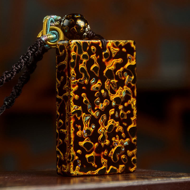 Buddha Stones Handcrafted Lacquer Craft Sandalwood Protection Pendant Necklace - image 14