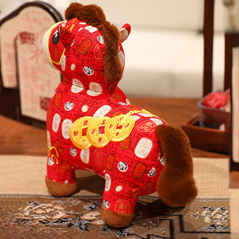 Buddha Stones Year of the Horse Copper Coins Plush Doll Home Decoration - image 2